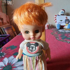 Vintage Disney Mickey Mouse Mouseketeer Club Girl Doll Red Hair Horseman 1971